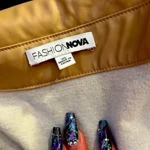Fashion Nova beige fake leather Xlarge